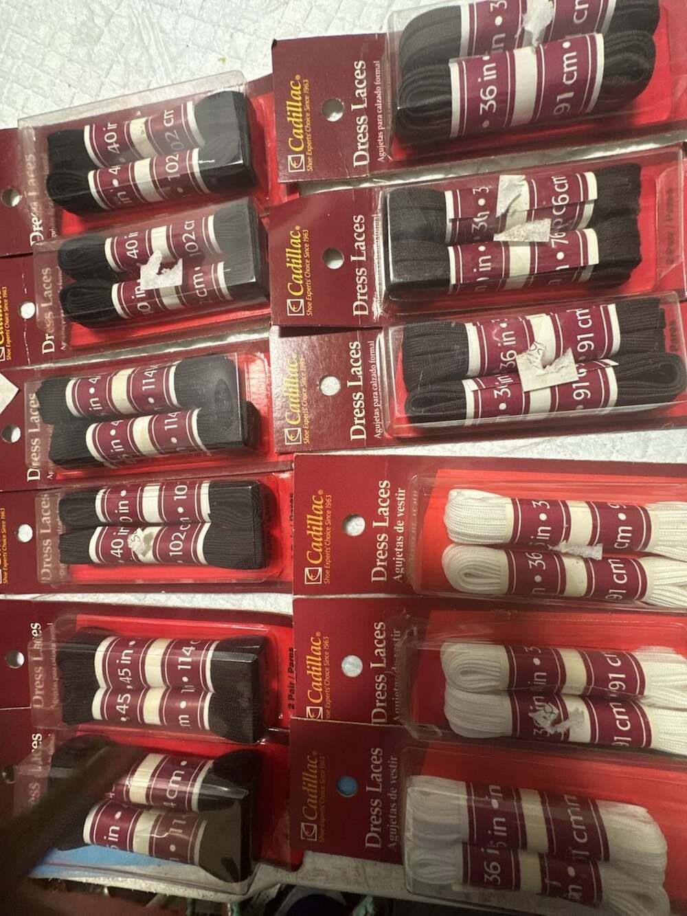 Cadillac Assorted Flat Dress Shoe Laces, Various Lengths and Colors